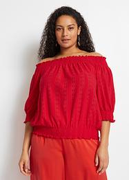 Carmenshirt mit Lochmuster, BODYFLIRT