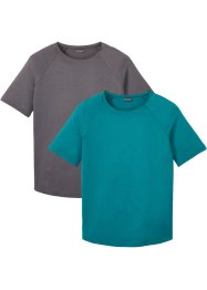 T-Shirt in Slub-Yarn Qualität, (2er Pack), RAINBOW
