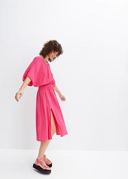 Musselin-Kleid mit Smock in der Taille und überschnittenen Ärmeln, bpc bonprix collection