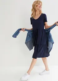 Shirtkleid mit Strukturmuster aus Viskose-Mix, bonprix