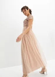 Maxikleid mit Paillettenstickerei, bonprix