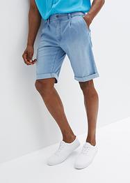 Stretchjeans-Bermuda mit Bundfalte, Loose Fit, RAINBOW
