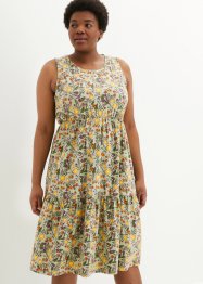 Midi-Jersey-Kleid mit Rundhalsausschnitt und Volant mit Bio-Baumwolle, bpc bonprix collection