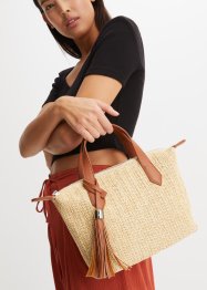Handtasche in Strohoptik mit abnehmbaren Taschenhenkel, bpc bonprix collection