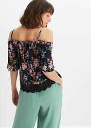 bedrucktes Shirt mit Spitze, BODYFLIRT