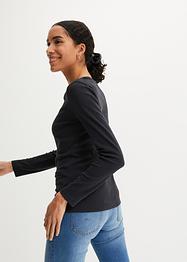 Baumwoll-Langarmshirt mit Rundhalsausschnitt, bpc bonprix collection