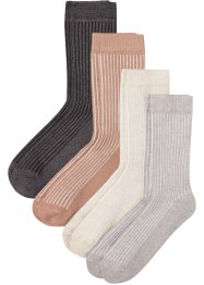 Thermo Socken (4er Pack) mit Innenfrottee und Rippoptik, bpc bonprix collection