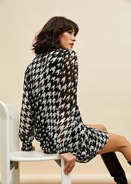 Chiffon-Kleid mit gesmokten Kragen, BODYFLIRT