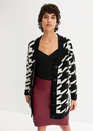 gemusterte Longstrickjacke, BODYFLIRT