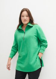 Long-Sweatshirt-Troyer mit recyceltem Polyester und langem Schlitz, bpc bonprix collection