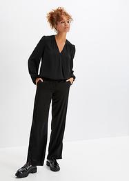 Satin-Bluse in Wickeloptik, BODYFLIRT