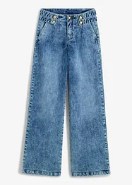 Wide-Leg-Jeans, Mid Waist mit Schmuckknöpfen, bonprix