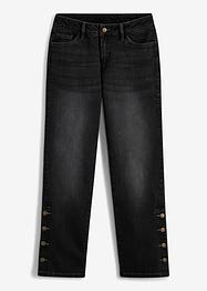 Verkürzte Jeans mit Schmuckknöpfen, RAINBOW