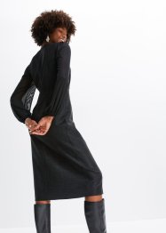 Kleid mit tiefem V-Ausschnitt und Glitzer, BODYFLIRT boutique