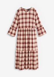 Ausgestelltes Midi-Kleid aus Flanell mit Volants, bpc bonprix collection