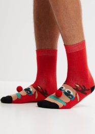 Thermo Socken (2er Pack) mit Bommeln und Augenapplikation mit Grußkarte, bpc bonprix collection
