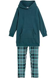 Mädchen Fleecekleid + Leggings (2-tlg.Set), bpc bonprix collection