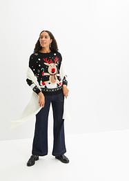 Weihnachts-Pullover mit Rundhalsausschnitt, bpc bonprix collection