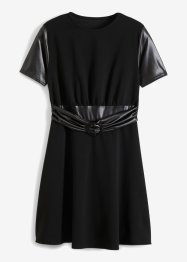 Kleid mit Lederimitateinsatz, BODYFLIRT boutique