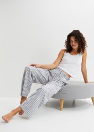 Pyjama mit kurzem Ripptop und gewebter Chambray Hose , bpc bonprix collection