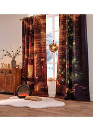 Verdunkelungsvorhang mit weihnachtlichem Druck (2er Pack), bpc living bonprix collection