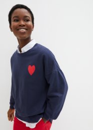 Bequem geschnittenes Sweatshirt mit Seitenschlitzen aus Bio-Baumwolle, bpc bonprix collection