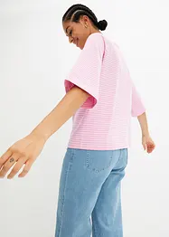 Gestreiftes T-Shirt mit Raglan-Ärmeln, hochgeschlossen, bonprix