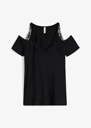 Cold-Shoulder-Shirt mit Spitze, bonprix