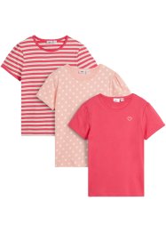 Mädchen T-Shirt mit Bio Baumwolle (3er Pack), bpc bonprix collection