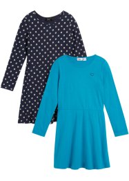 Mädchen Langarm-Jerseykleid  aus Bio Baumwolle (2er Pack), bpc bonprix collection