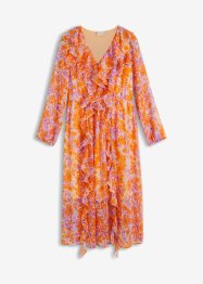 Chiffon Kleid mit Volants aus recyceltem Polyester, bpc selection