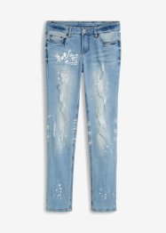Straight Jeans Mid Waist, Destroy-Effekte, RAINBOW