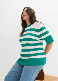 Pullover mit Streifen, halbarm, bpc bonprix collection