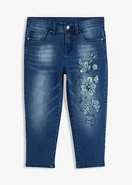 Capri Jeans Mid Waist, Schmetterlingsdruck, bonprix