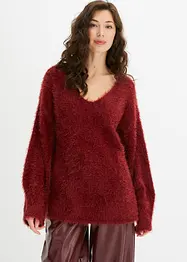 Pullover mit kuscheligem Federgarn, bonprix