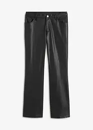 Verkürzte Lederimitat-Hose mit ausgestelltem Bein, bonprix