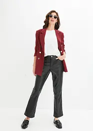 Verkürzte Lederimitat-Hose mit ausgestelltem Bein, bonprix