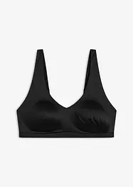 Wattiertes Bralette ohne Bügel aus glänzendem Material, bonprix