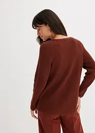 Gerippter Pullover aus reiner Baumwolle, bonprix