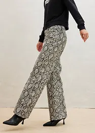 Wide-Leg Hose mit Schlangenprint, bonprix