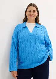 Oversize-Pullover mit Zopfmuster, bonprix