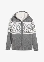 Jungen Strickjacke mit Fleece, bonprix