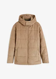 Cord-Steppjacke mit abnehmbarer Kapuze, bonprix