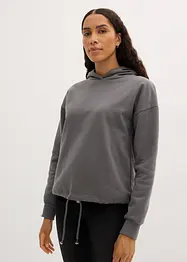 Sweatshirt mit Kapuze und Kordelzug am Saum, bonprix