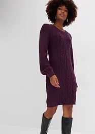 Figurbetontes Strickkleid mit Zopfmuster, bonprix