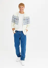Norweger Kapuzenstrickjacke mit Komfortschnitt und Baumwolle, bonprix