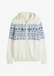 Norweger Kapuzenstrickjacke mit Komfortschnitt und Baumwolle, bonprix