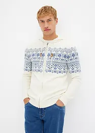 Norweger Kapuzenstrickjacke mit Komfortschnitt und Baumwolle, bonprix