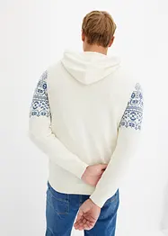 Norweger Kapuzenstrickjacke mit Komfortschnitt und Baumwolle, bonprix