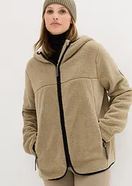 Teddy-Fleece Jacke mit Kapuze, bonprix